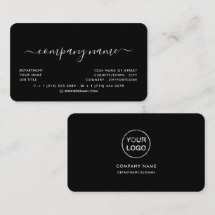 Carte De Visite Typographie de script simple - Logo - Noir & Blanc