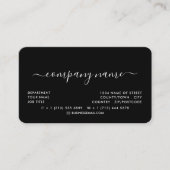 Carte De Visite Typographie de script simple - Logo - Noir & Blanc (Devant)