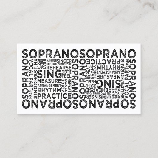 Carte De Visite Typographie de Soprano (Devant)