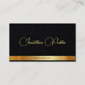 Carte De Visite Typographie de texte doré Nom Luxe Premium Épais (Devant)