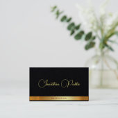 Carte De Visite Typographie de texte doré Nom Luxe Premium Épais (Debout devant)