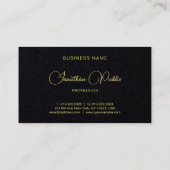 Carte De Visite Typographie de texte doré Nom Luxe Premium Épais (Dos)