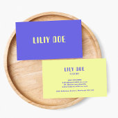 Carte De Visite Typographie Décontracté moderne Patel bleu jaune