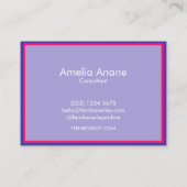 Carte De Visite Typographie Décontractée unique en gras bleu et ro (Dos)