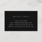 Carte De Visite Typographie d'entreprise moderne Black White Sleek (Dos)