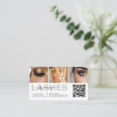 Carte De Visite Typographie des Cils 3 Collage Photo Code QR (Debout devant)