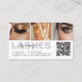 Carte De Visite Typographie des Cils 3 Collage Photo Code QR (Devant)