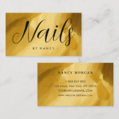 Carte De Visite Typographie des ongles Brochure d'or (Devant / Derrière)
