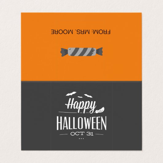Carte De Visite Typographie d'Halloween (Extérieur déplié)