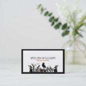 Carte De Visite Typographie d'Halloween noir blanc et orange (Debout devant)