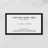 Carte De Visite Typographie d'Halloween noir blanc et orange (Dos)