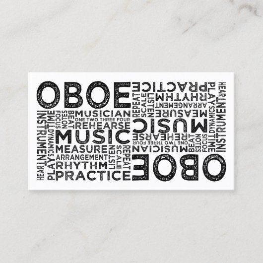 Carte De Visite Typographie d'Oboe (Devant)