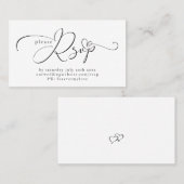 Carte De Visite Typographie d'organisation RSVP pour réponse en li (Devant / Derrière)