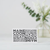 Carte De Visite Typographie du chat Maine Coon (Debout devant)