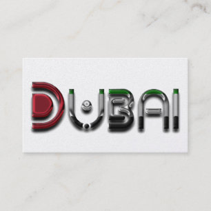 Carte De Visite Typographie du drapeau de Dubaï City