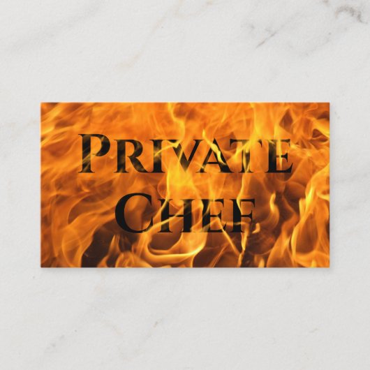 Carte De Visite Typographie du feu professionnel chef privé (Devant)