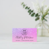 Carte De Visite Typographie du logo du notaire parties scintillant (Debout devant)