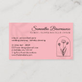 Carte De Visite Typographie du monogramme rose (Dos)