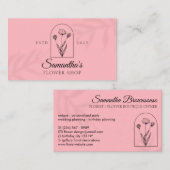 Carte De Visite Typographie du monogramme rose (Devant / Derrière)