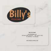 Carte De Visite Typographie du rétro noir (Devant / Derrière)