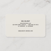 Carte De Visite Typographie du rétro noir (Dos)