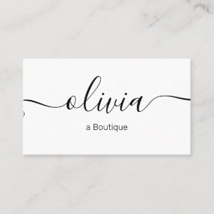 Carte De Visite Typographie du script de signature noir blanc
