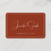 Carte De Visite Typographie Elégant Terracotta Premium Silk Luxe (Devant)