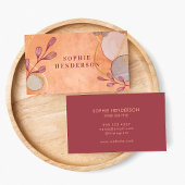 Carte De Visite Typographie Elégante de l'aquarelle féminine