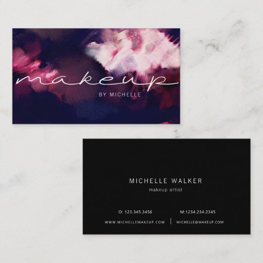 Carte De Visite Typographie élégante d'un trait de pinceau moderne (Devant / Derrière)