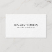 Carte De Visite Typographie élégante et professionnelle Noir class (Devant)