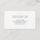 Carte De Visite Typographie élégante et professionnelle Noir class (Dos)