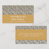 Carte De Visite typographie Empreinte de léopard initiale audacieu (Devant / Derrière)