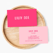 Carte De Visite Typographie féminine rose Script professionnel