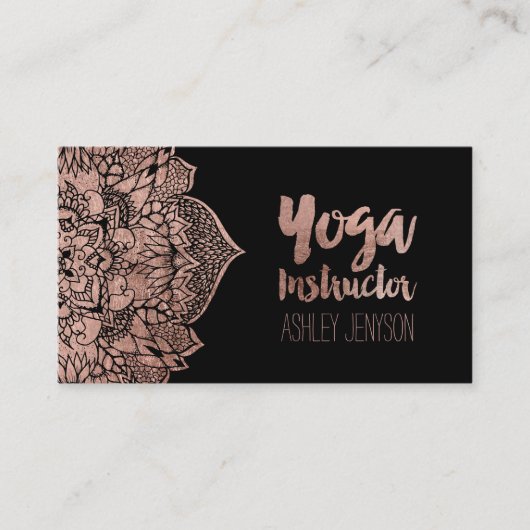 Carte De Visite Typographie florale de yoga de mandala de boho (Devant)