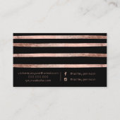 Carte De Visite Typographie géométrique de maquillage de cheveux (Dos)