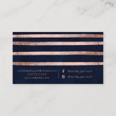 Carte De Visite Typographie géométrique de maquillage de marine de (Dos)