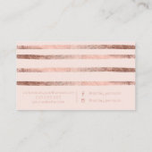 Carte De Visite Typographie géométrique de maquillage de rose de (Dos)