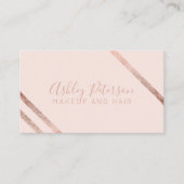 Carte De Visite Typographie géométrique de maquillage de rose de (Devant)