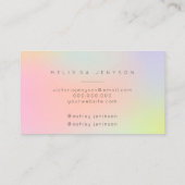 Carte De Visite Typographie girly en pastel olographe nommée de (Dos)