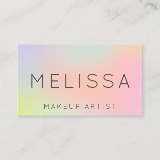 Carte De Visite Typographie girly en pastel olographe nommée de (Devant)