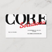 Carte De Visite Typographie Gras Moderne Code QR Noir Blanc et Rou (Dos)