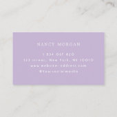 Carte de visite typographie grasse lilas violet On (Dos)