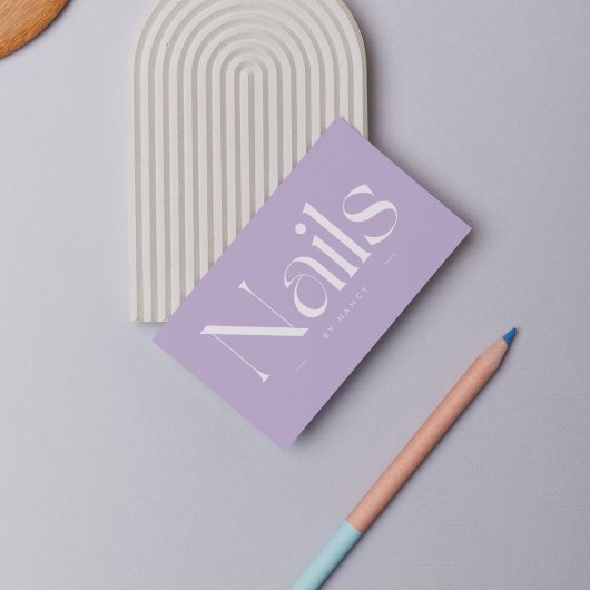 Carte de visite typographie grasse lilas violet On