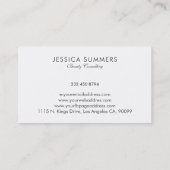 Carte De Visite Typographie grise simple moderne sur fond blanc (Dos)