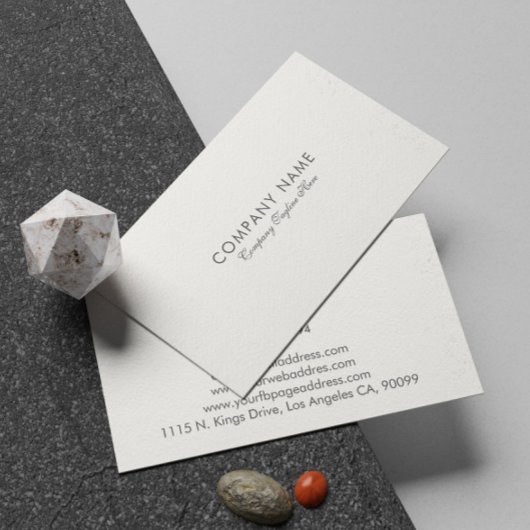 Carte De Visite Typographie grise simple moderne sur fond blanc