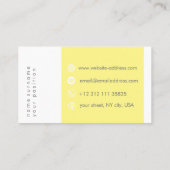 Carte De Visite Typographie jaune (Dos)