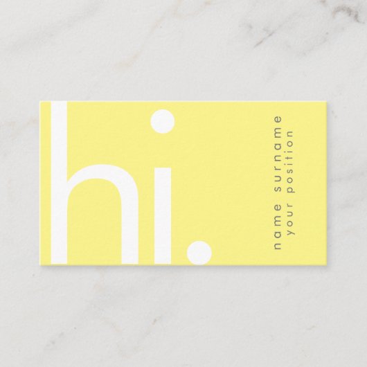 Carte De Visite Typographie jaune (Devant)