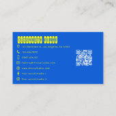 Carte De Visite Typographie jaune et bleue cool (Dos)
