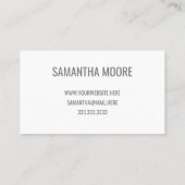 Carte De Visite Typographie jaune moderne unique Créative (Dos)