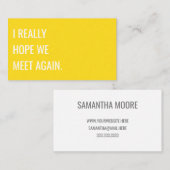 Carte De Visite Typographie jaune moderne unique Créative (Devant / Derrière)